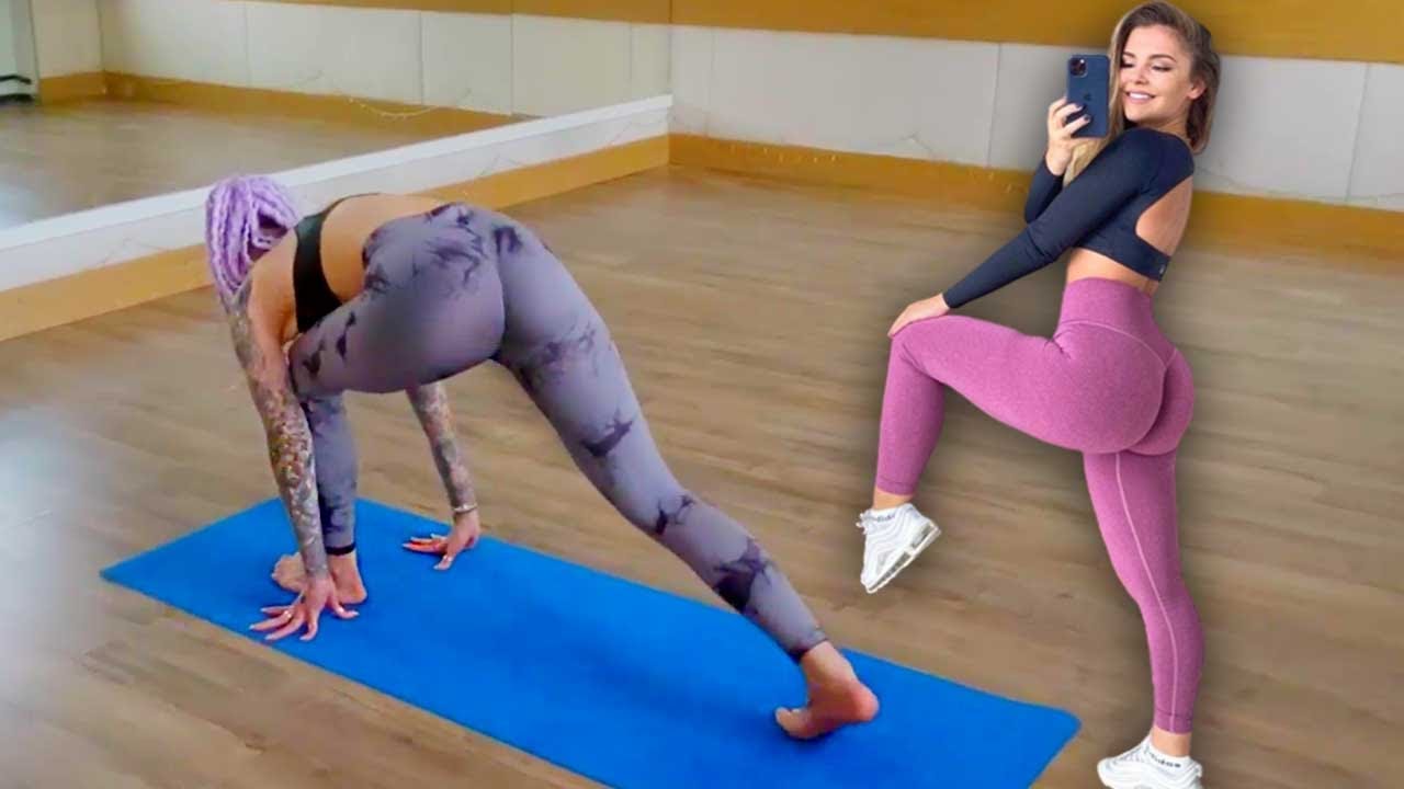 Hot Yoga and Stretching with Violetta, Pretty girl in leggings