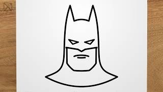 How to draw BATMAN (Justice League - DC Comics) step by step, EASY