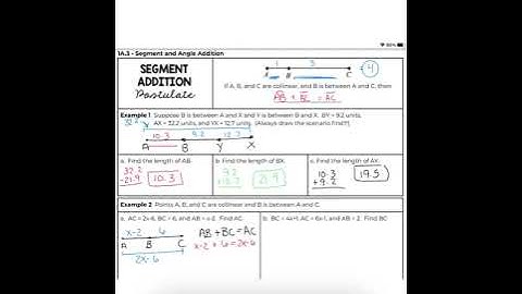 1A.3 Segment Addition Postulate