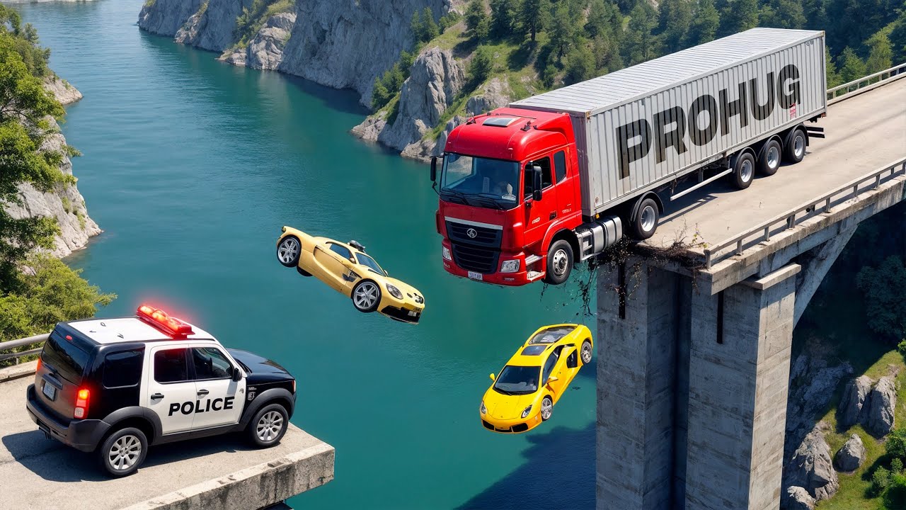 Cars vs COLLAPSE Broken Bridge #6 - BeamNG.drive Fails & Crashes 2025!