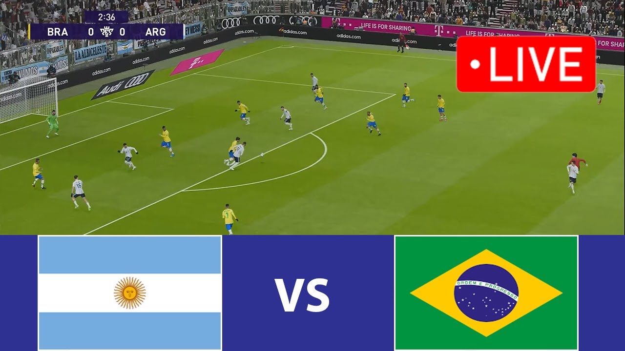 🔴LIVE : Argentina vs Brazil | Brazil  Football Match 2025 | PES 21 Simulation