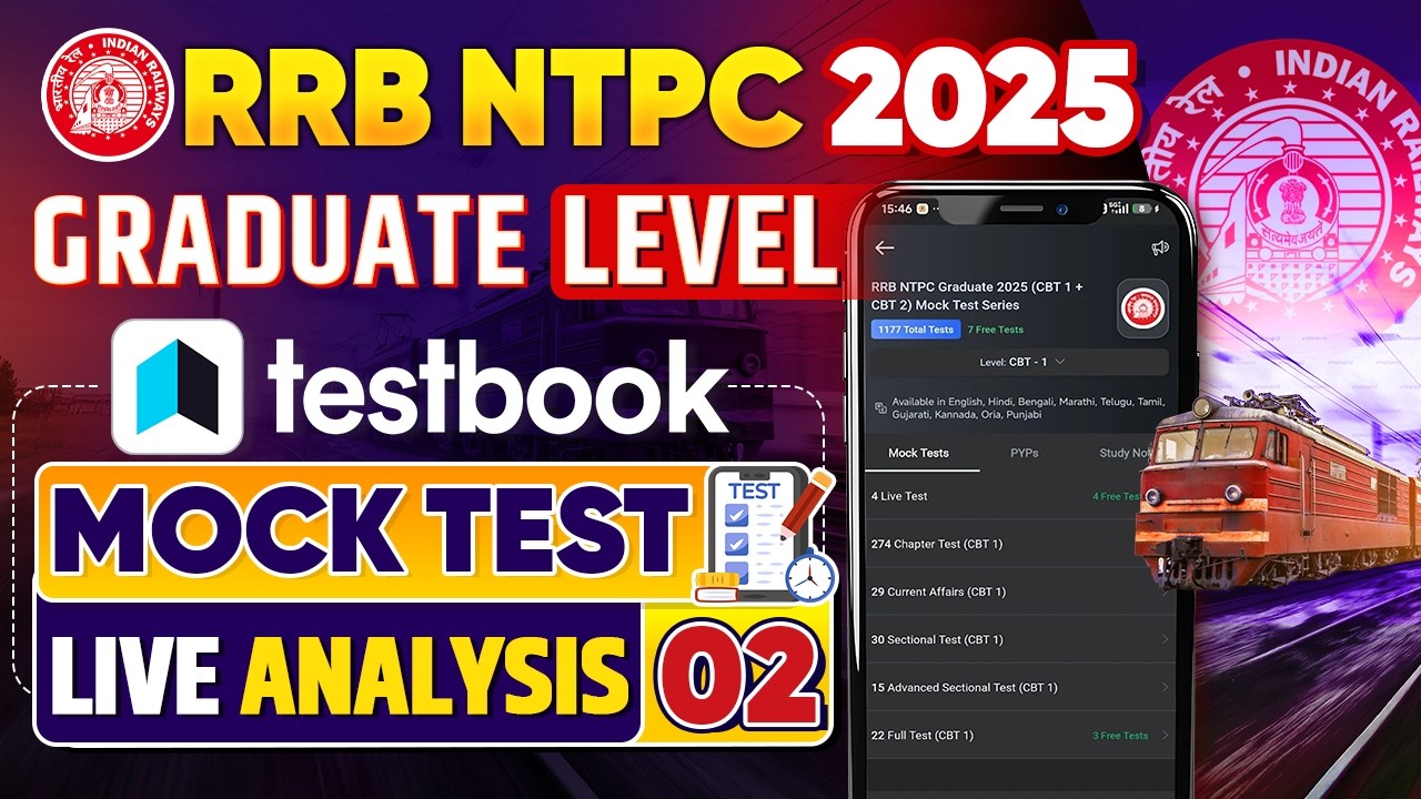 RRB NTPC 2025 | Graduate Level | Mock Test 02 Analysis | Free Testbook Mock Test | Testbook Pass Pro