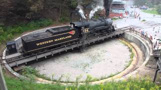 turntable train railroad locomotive steam maryland western frostburg md