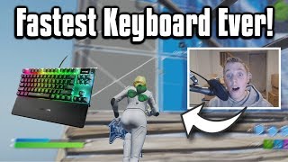 Trying Out The FASTEST Keyboard In Fortnite! - Mongraal's Keyboard!