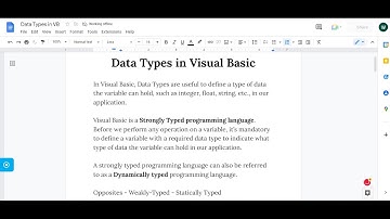Data Types in Visual Basic