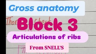 Block 3 Gross Anatomy ARTICULATIONS OF RIBS from Snell's 