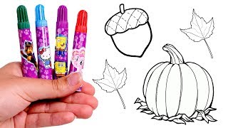 🍁 ESTACIONES DEL AÑO 🍂 Pintamos y coloreamos dibujo del Otoño con rotuladores