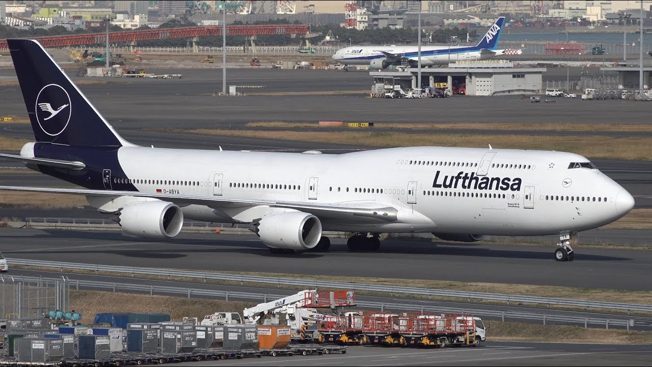 Lufthansa Boeing 747-8 D-ABYA Landing at HND 34L | Tokyo Haneda