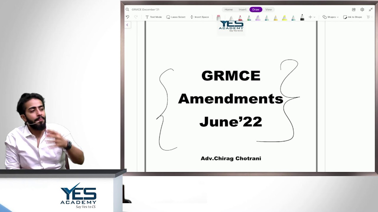 GRMCE Amendments June'22 (Part 2) | Yes Academy | Adv Chirag Chotrani