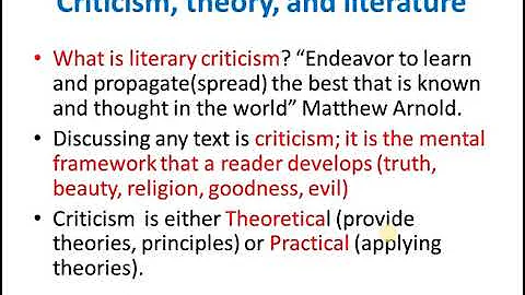 Literary Criticism: an Introduction to Theory and Practice, First Lecture