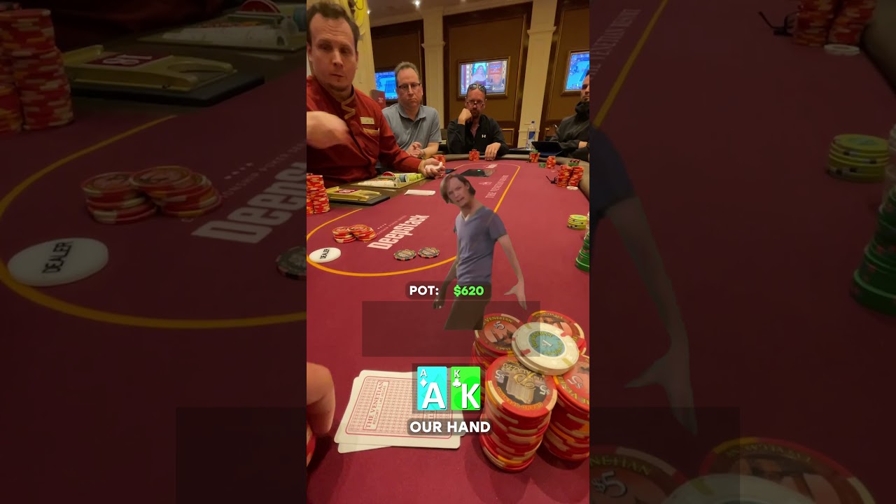 New player sits down and 5-bet ALL IN first hand vs AK #gamble #poker #gambling #casino