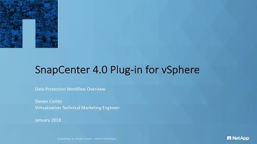 SnapCenter 4.0 Plug-in for vSphere  Data Protection Workflow Overview