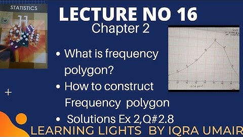 LECTURE 16 || How to make a frequency  polygon || Ex# 2 Q#2.8 || 11 class statistics