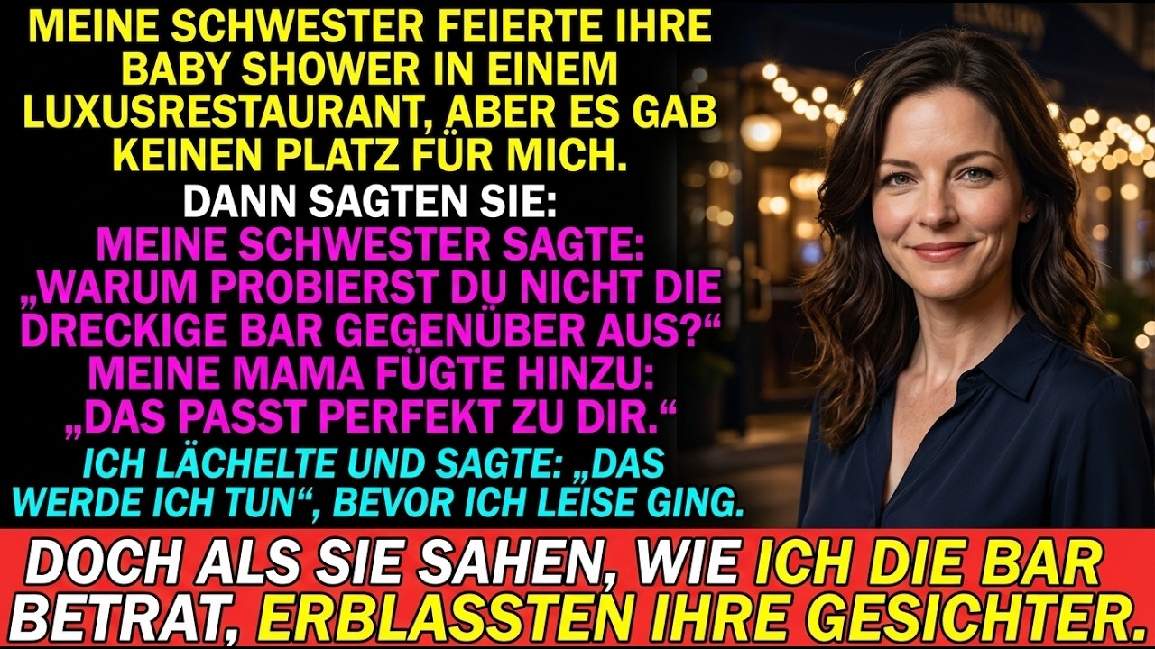 Ich hielt das Geschenk für den Neffen meiner Schwester fest umklammert, als sie mitten im voll besetzten Nobelrestaurant laut genug sagte, dass alle es hören konnten: „Probier doch die dreckige...