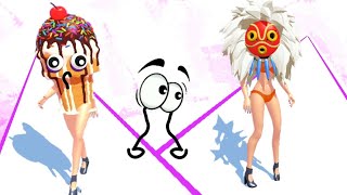 Princess Run Walkthrough Gameplay Catwalk Battle With Doodles Cartoon screenshot 2