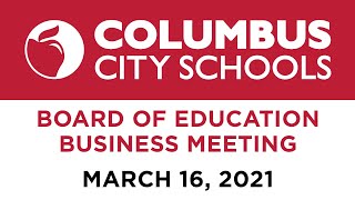 BOE Regular Meeting 2021-03-16