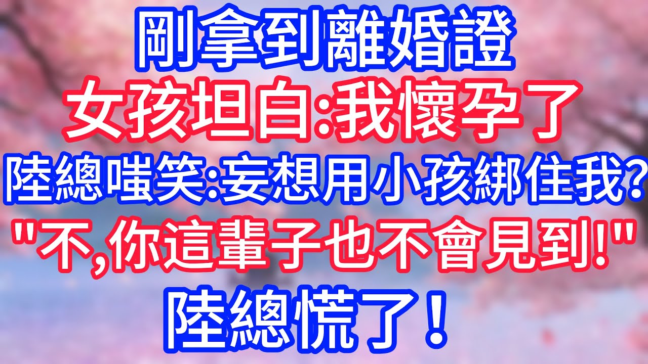 剛拿到離婚證，女孩坦白：我懷孕了，陸總嗤笑：妄想用小孩綁住我？不，你這輩子也不會見到！陸總慌了！