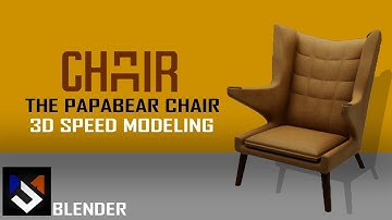 The papa bear chair blender 3d modeling - Timelapse