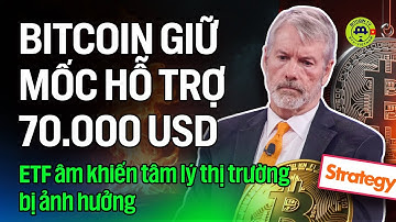 Bitcoin giữ mốc hỗ trợ 70.000 USD.  ETF âm, tâm lý thị trường bị ảnh hưởng