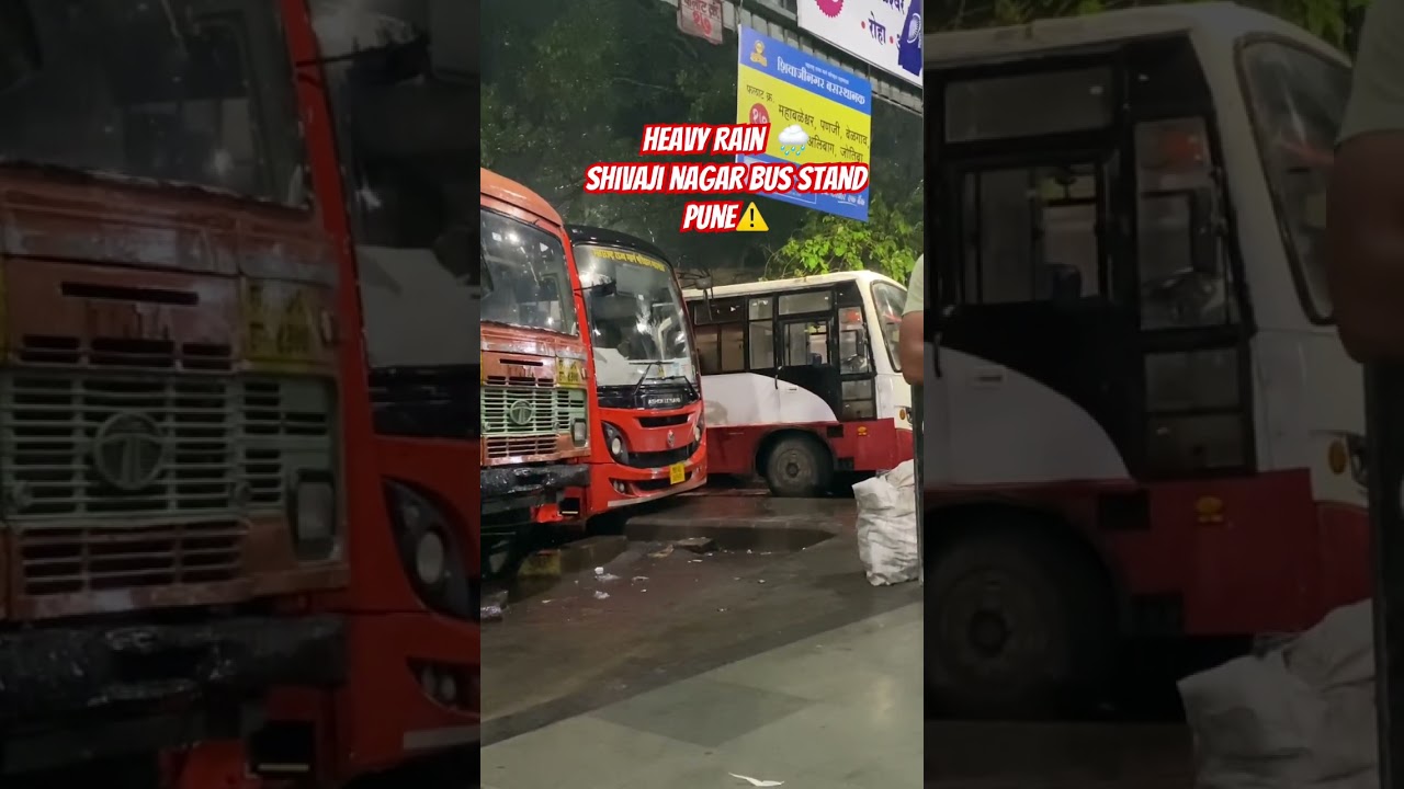 HEAVY RAIN ALERT PUNE | shivaji nagar wakdewadi bus stand 🌧️⚠️ 