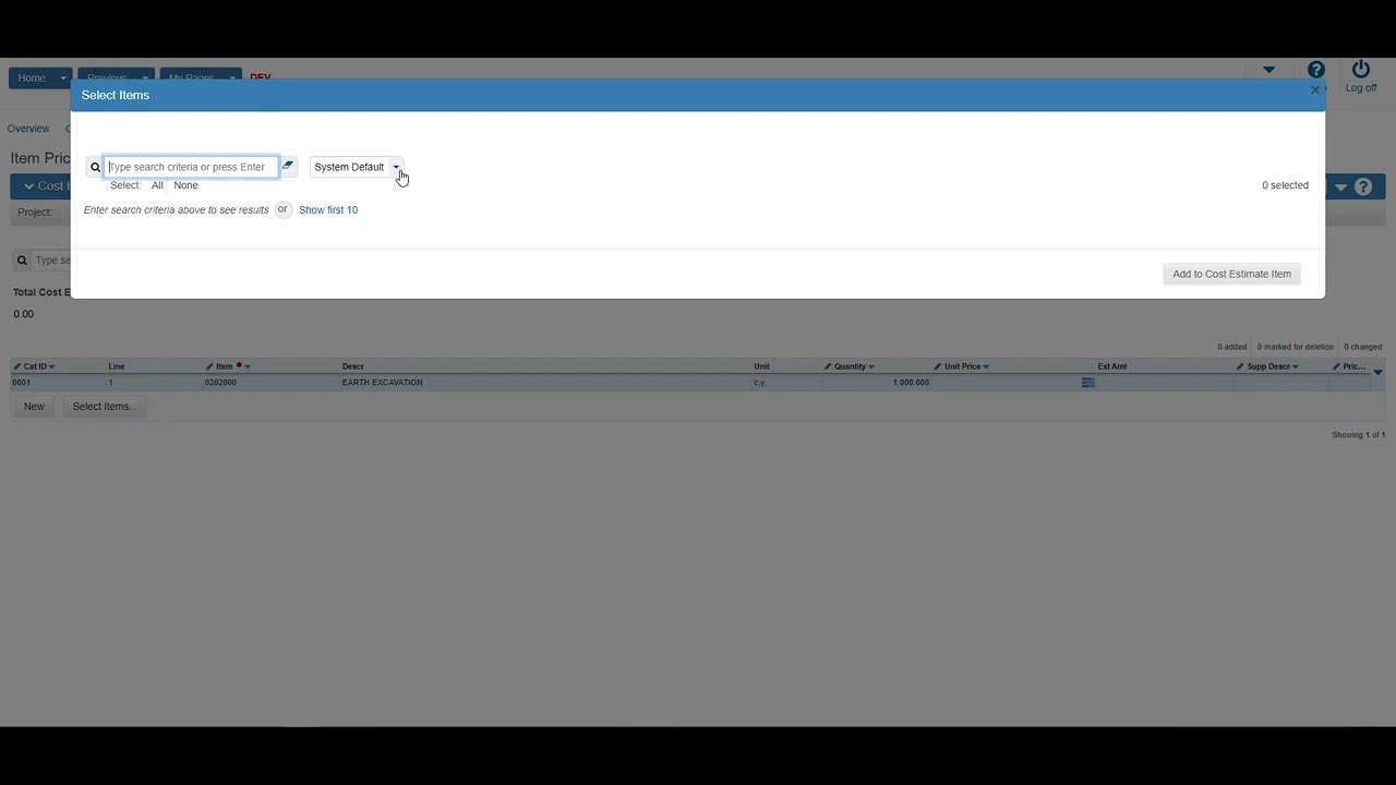 CTDOT Direct AWP Entry Add Cost Estimate Items Training Video