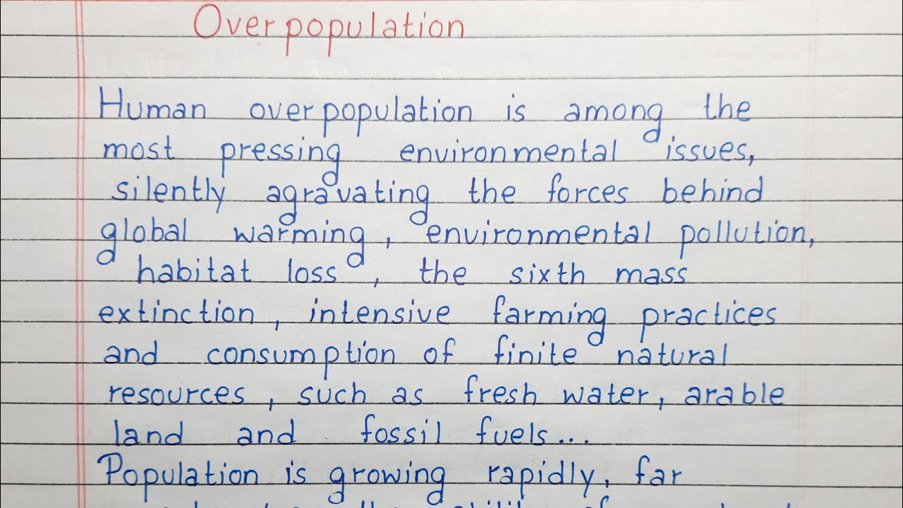 write a speech on overpopulation