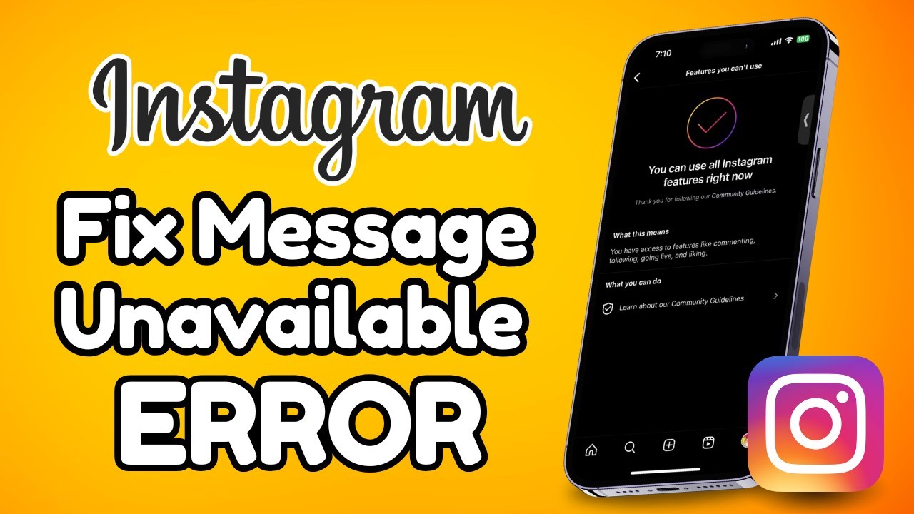 How To Fix Message Unavailable On Instagram (Quick Tutorial) - YouTube