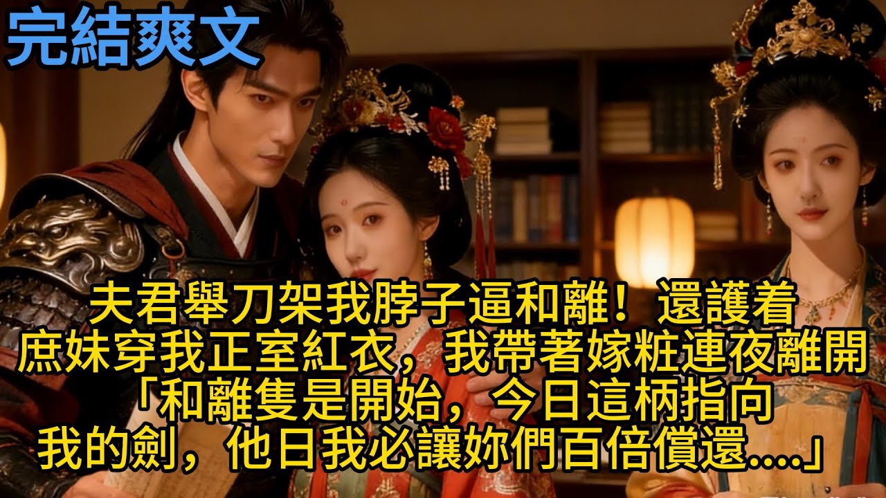 【完結】夫君舉刀架我脖子逼和離！還護着庶妹穿我正室紅衣，我帶著嫁粧連夜離開「和離隻是開始，今日這柄指向我的劍，他日我必讓妳們百倍償還....」#一口气看完 #小说 #故事 #有声小说 #熱門小說