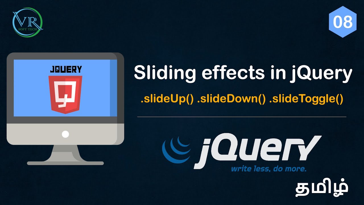 Sliding effects in jQuery in Tamil - YouTube