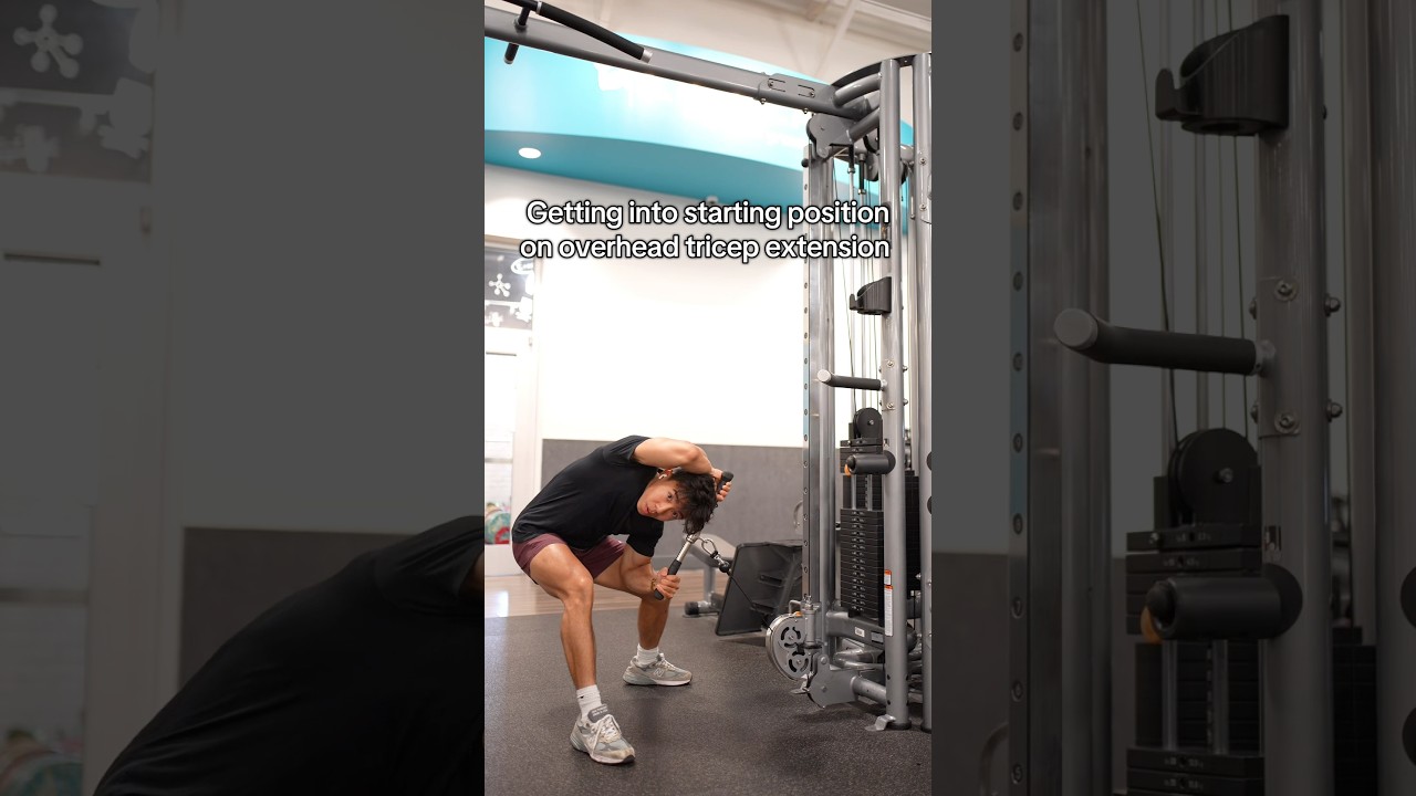 How to Get Into the Starting Position on Overhead Tricep Extensions