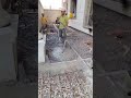 Stitch slab steel binding &amp; casting process in proper level by stone strips installation