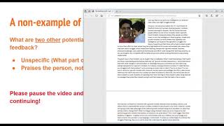 EDU 304-Module 3: Feedback, Day 1