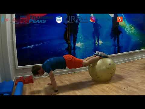 Gym ball pike with rotation