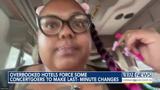 Overbooked hotels force some concertgoers to make last-minute changes