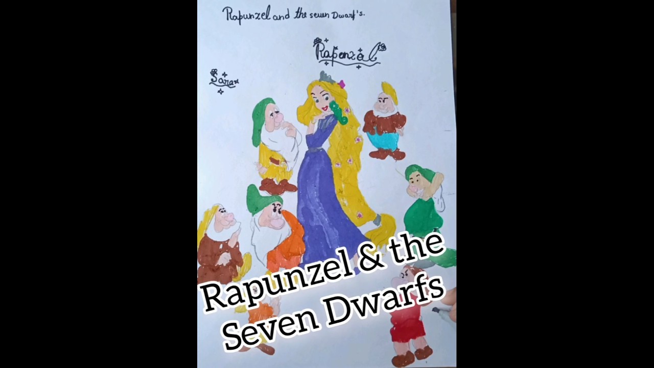 How to Draw a Rapunzel and the Seven Dwarfs 👗🎨🖌️ 