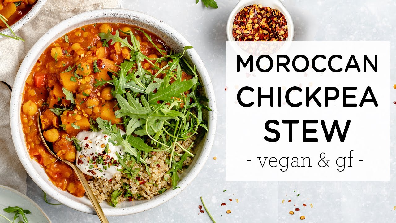 Easy Moroccan Chickpea Stew Healthy Vegan Dinner Idea Youtube