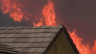 (10 aug 2018) an intentionally set wildfire grew perilously close to
homes in southern california southeast of los angeles on thursday as
evacuation orders e...