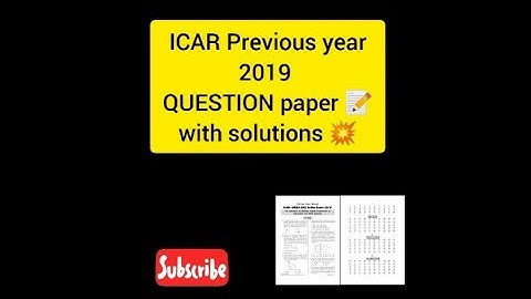ICAR Previous year 2019 Question paper 📝 with solutions 💥◾