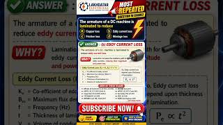 🔥 Armature of DC Machine is Laminated to Reduce Which Loss? ⚡ Most Repeated Exam Question #viral