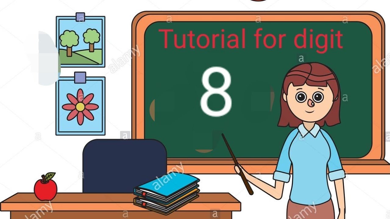 tracing of digit 8// how to write the digit 8 on one dot