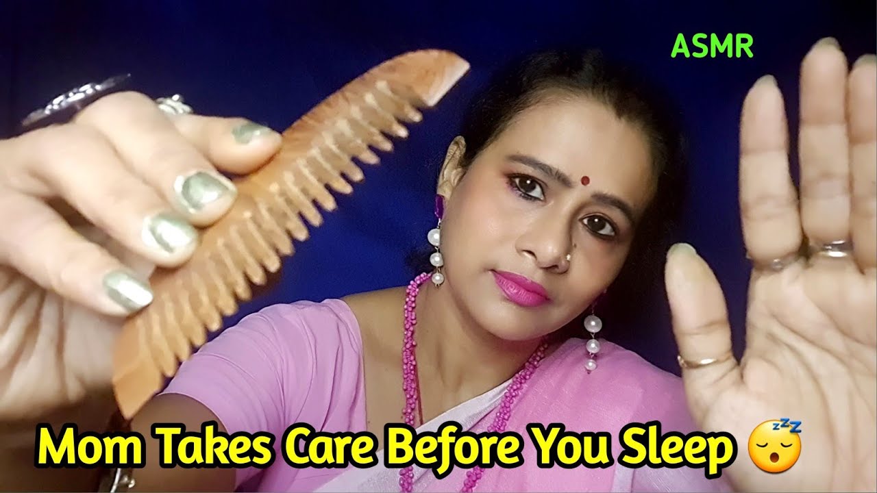 ASMR Mom Comforts You Before You Sleep (Skincare, Massage, Humming & Hair Combing)💖|Dearly ASMR