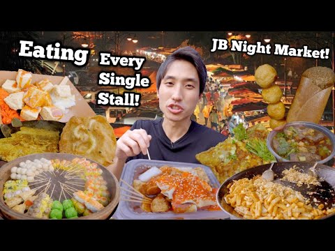 JB Night Market Food Challenge! | EATING EVERY STALL AT THE PASAR MALAM! | Malaysia Street Food!