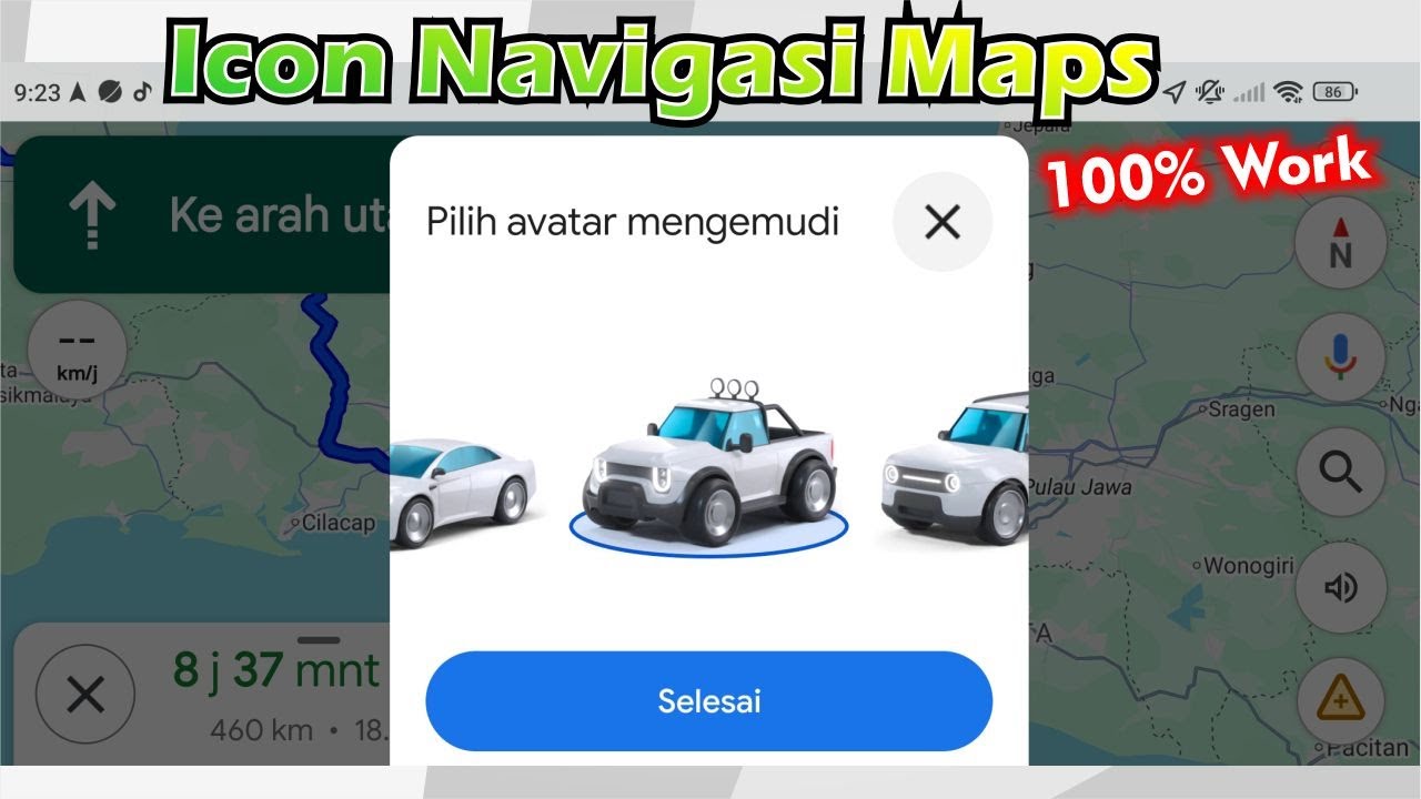 Rubah Icon Navigasi Maps Menjadi Mobil