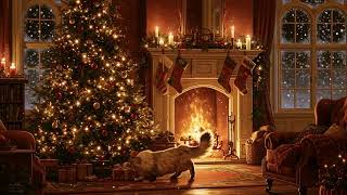 Cozy Cat by the Fireplace 🐾🎄 Christmas Ambience with Soft Music screenshot 4