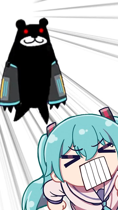 Miku Running Away From Assassin Bear | The Battle Cats × Hatsune Miku