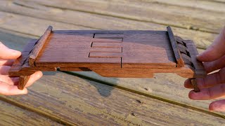 DIY miniature the combination of a Luban table chiseled with a piece of wood微型將軍案制作【 #61】