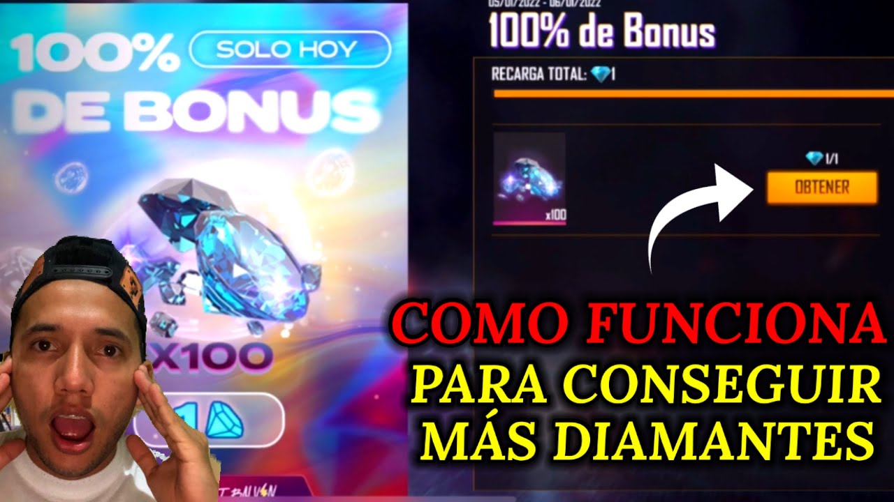 COMO FUNCIONA EL EVENTO DE RECARGA 100 DE BONUS DE DIAMANTES FREE FIRE  ¿CUENTA COMO RECARGA? ✨ 