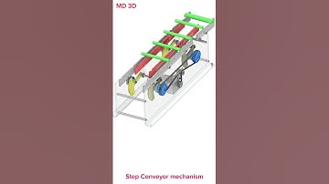 Step Conveyor Mechanism #MD3D#CAD#solidworks #Design#fusion #viral