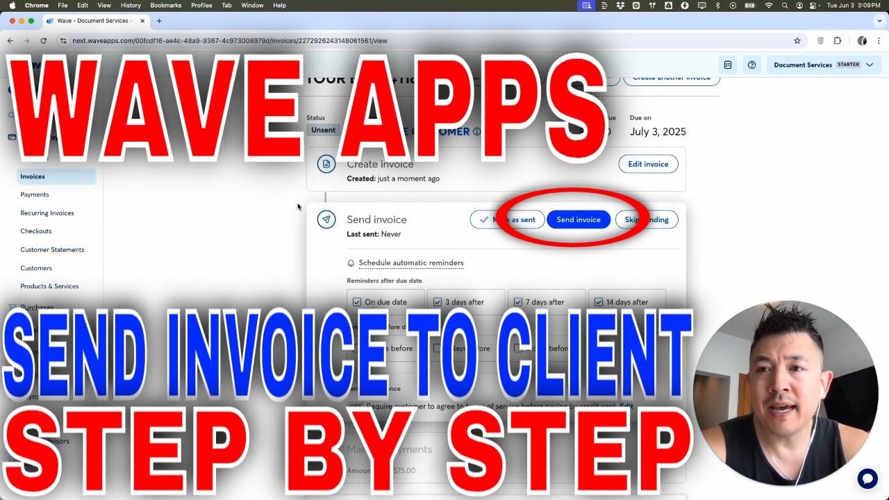 How To Send Invoice To Your Client Using Wave Apps🔴 - YouTube