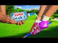 We SUPER GLUED Our Hands To A Golf Club.... *BAD IDEA*